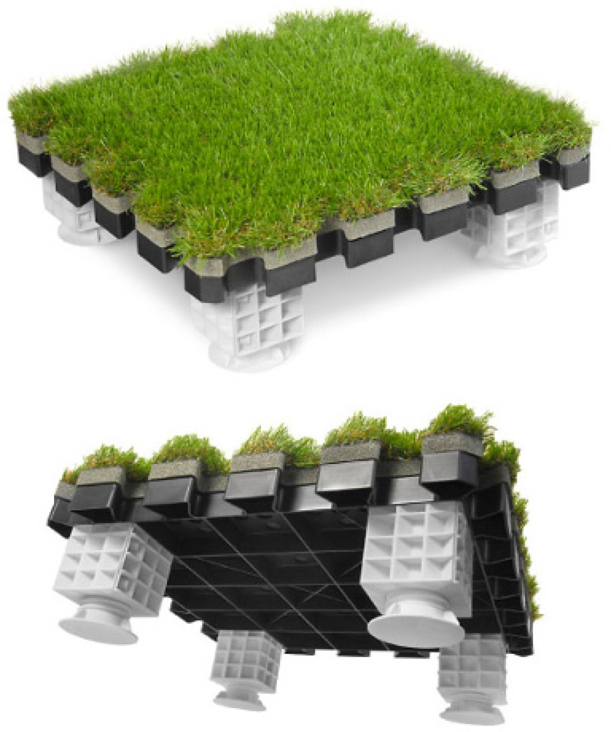 Gama de picioare de susținere B este disponibilă în două dimensiuni. B50, care acoperă o gamă de înălțimi finite de 95-115 mm, și B100, pentru o gamă de 145-195 mm. Acestea sunt soluția preferată pentru suprafețe mai mici, cu un număr relativ mare de module tăiate. Suporturile B pot fi pur și simplu introduse în structura de bază a modulului, exact în poziția dorită. Fiecare modul are propriul suport independent, astfel încât instalarea chiar și a celor mai complexe forme devine ușoară.